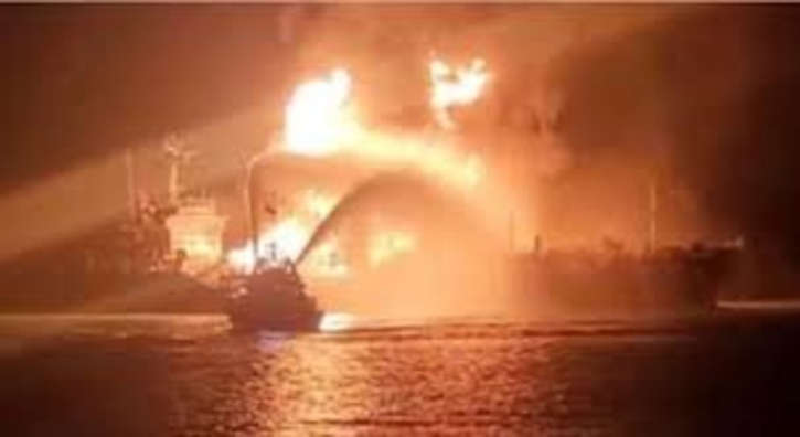 Fire rages on LPG tanker for 14 hours